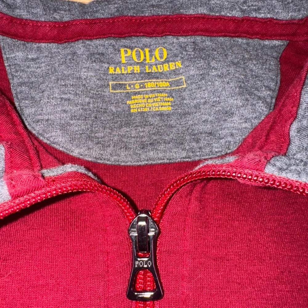 Polo Ralph Lauren Red Quarter Zip‎ Pullover Sweatshirt Men's Large